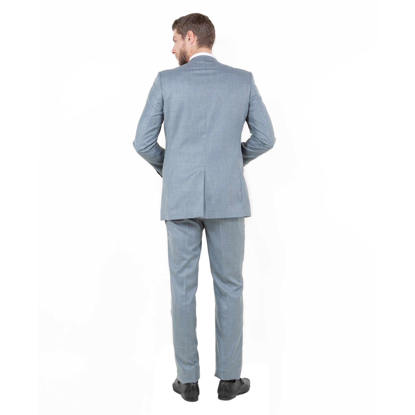 Shark Grey Men's 2pc Sharkskin Suit Slim-Fit