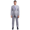 Light Grey Men's Hybrid-Fit 3pc Paisley Suit w/ Wide Black Shawl Collar