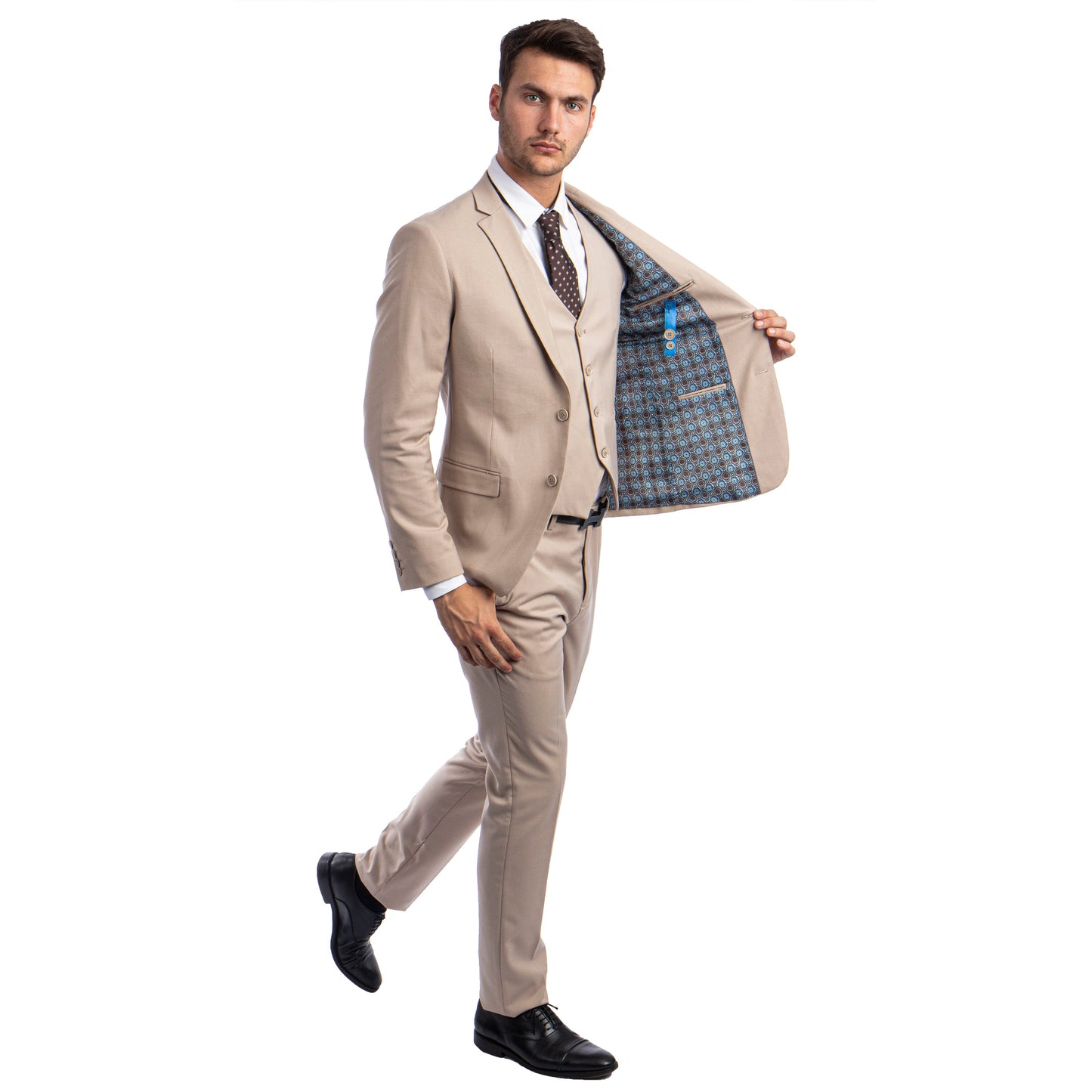 Men's Skinny-Fit Solid 3pc Suit