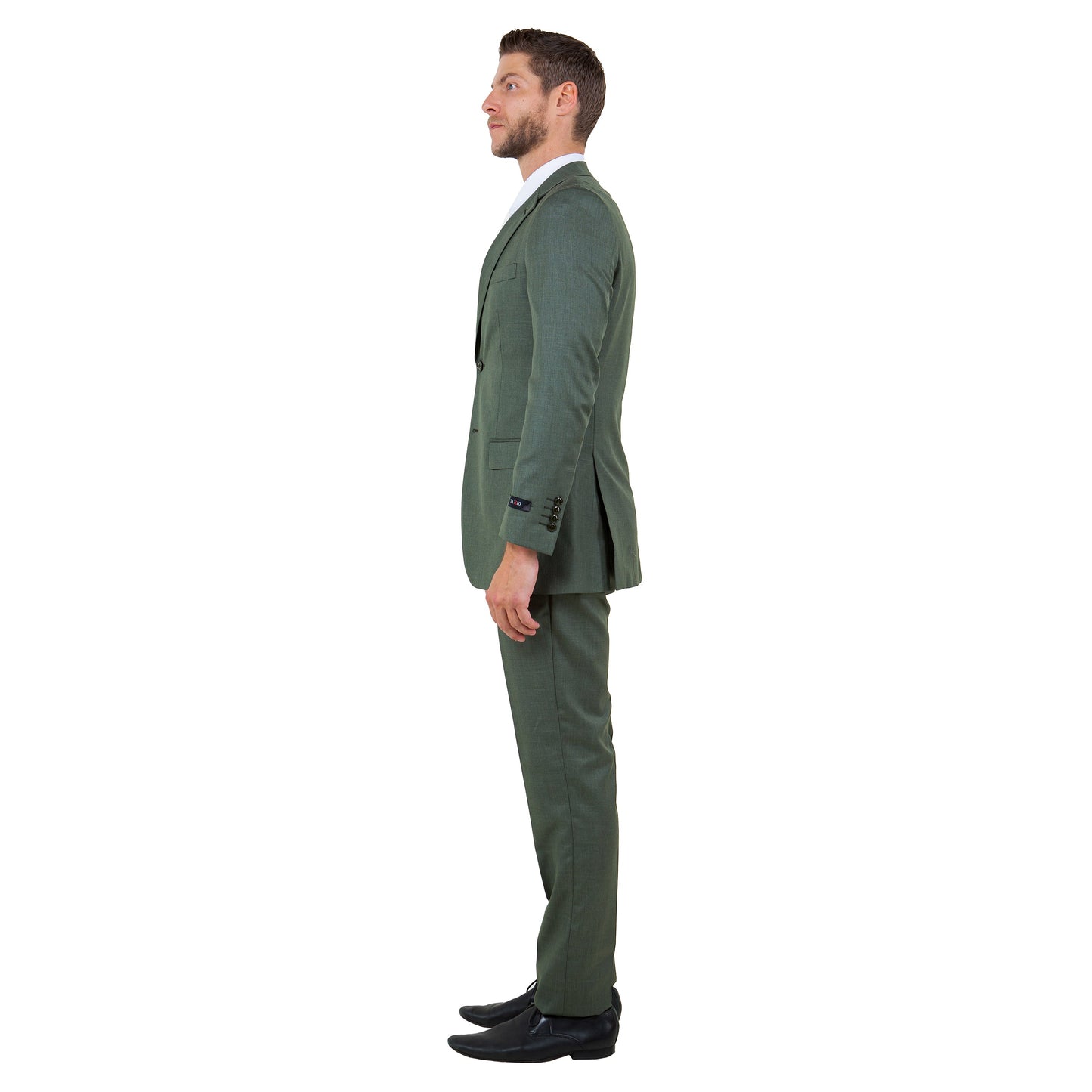 Men's Hybrid-Fit 3pc Sharkskin Suit w/ Expandable Waistband