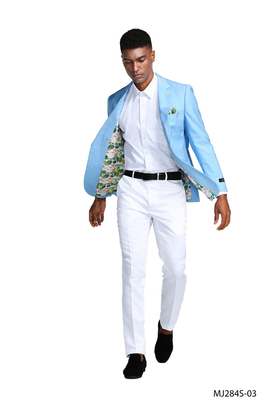 Solid Linen Look Notch Lapel Blazer Jacket