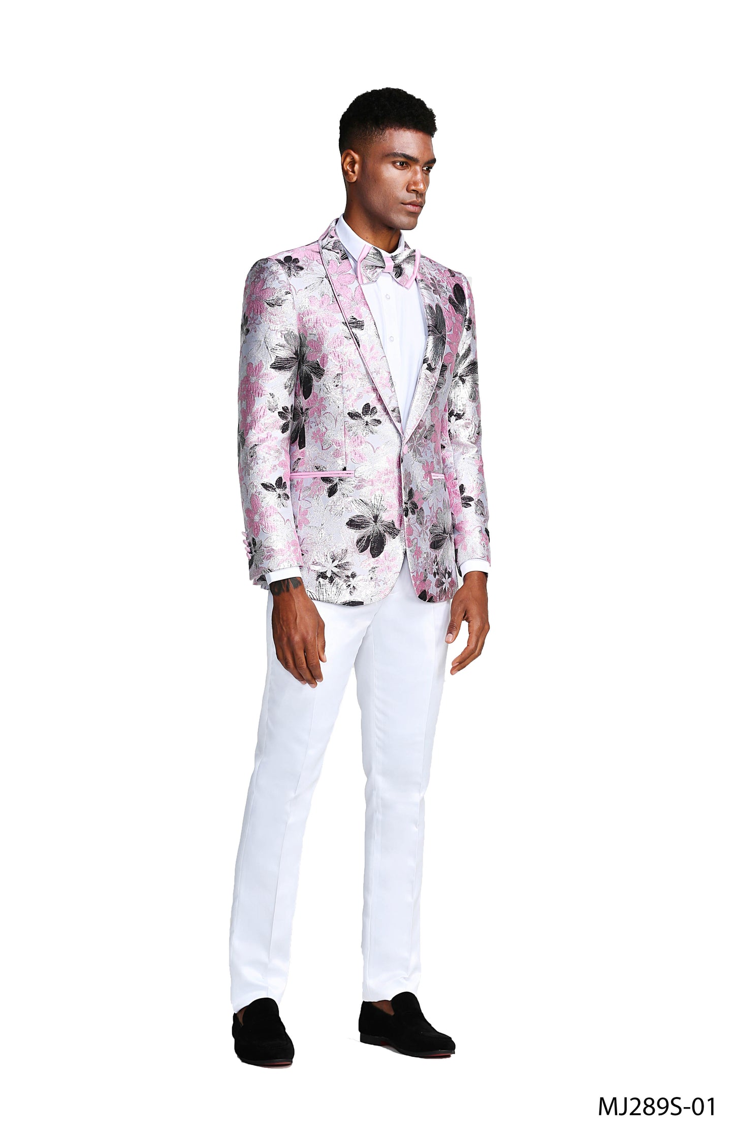 Shawl Collar Blazer Jacket with Bowtie