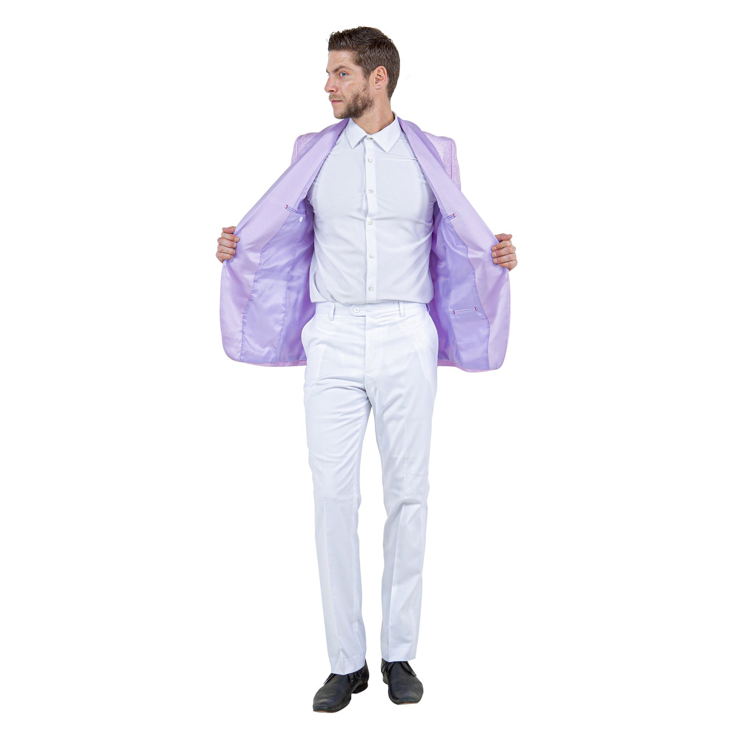 Mens Slim-Fit Solid Paisley Blazer Only w/ Shawl Collar