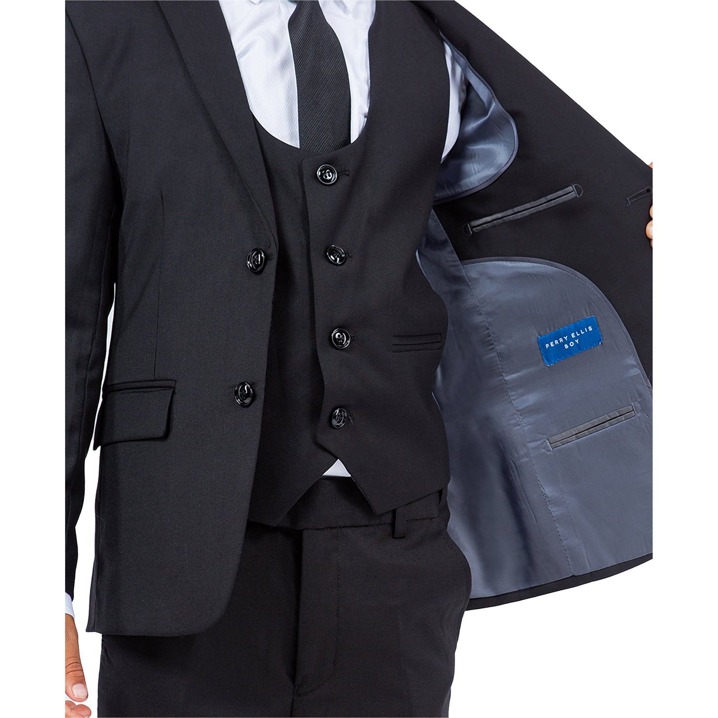 Perry Ellis Boy's 5pc Solid Suit