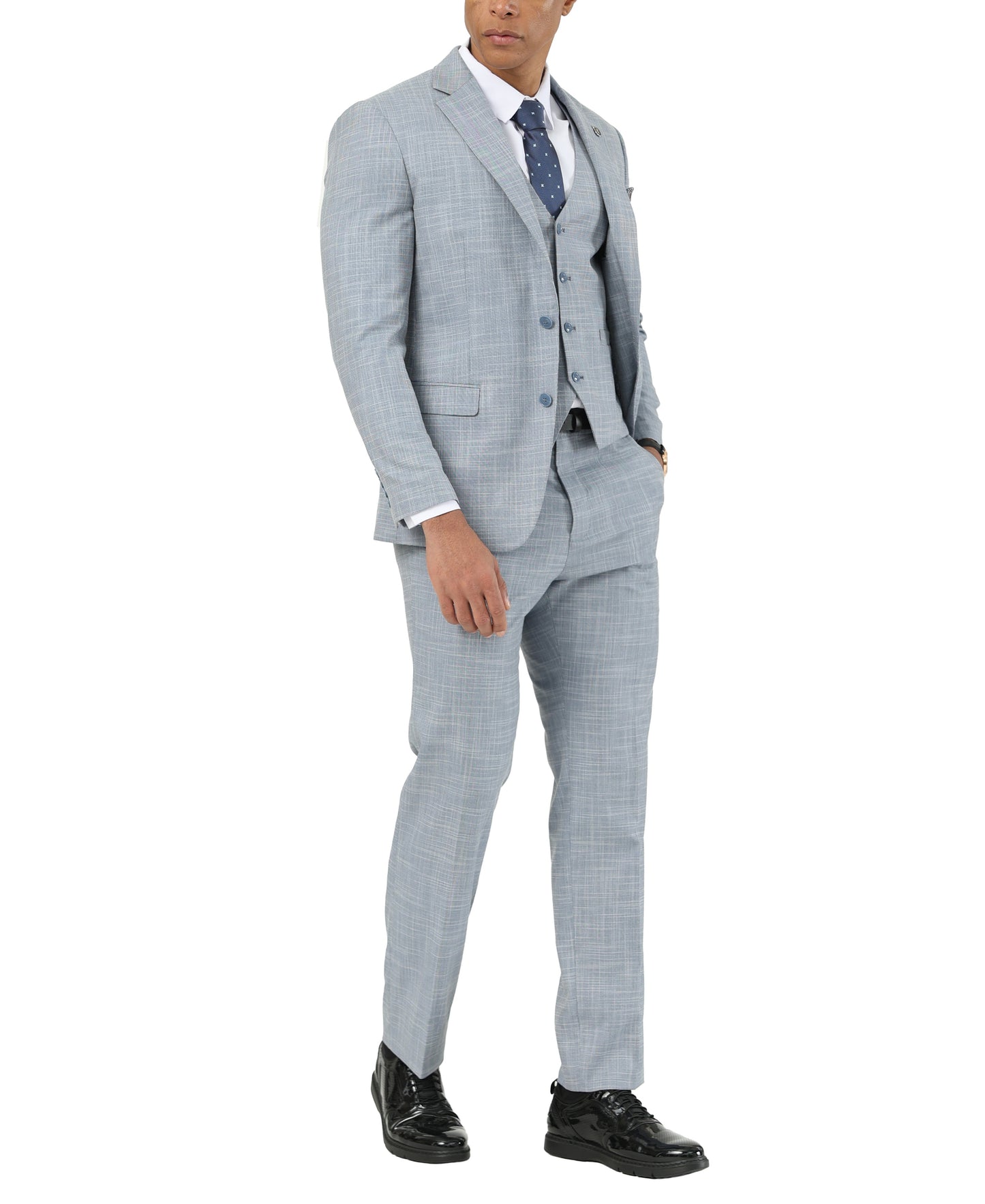 Mens-suit Crosshatch 3pc by Stacy Adams
