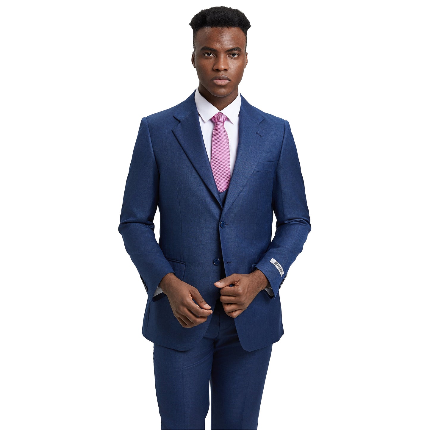 Men's Stacy Adams Sharkskin 3-Piece Suit