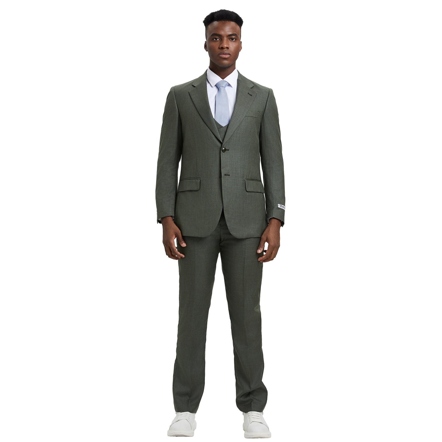 Men's Stacy Adams Sharkskin 3-Piece Suit