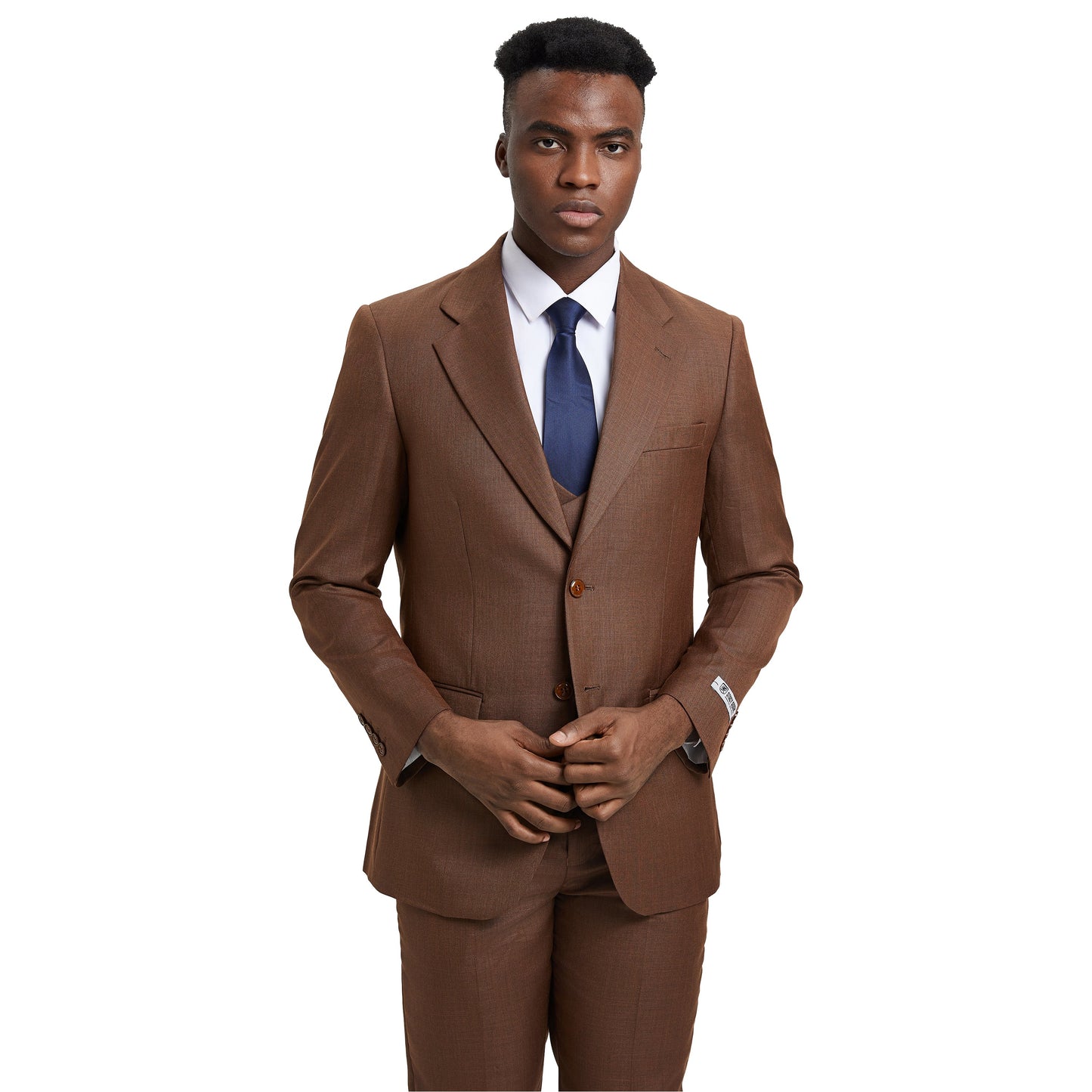 Men's Stacy Adams Sharkskin 3-Piece Suit