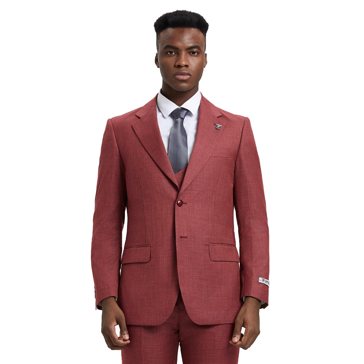 Men's Stacy Adams Sharkskin 3-Piece Suit
