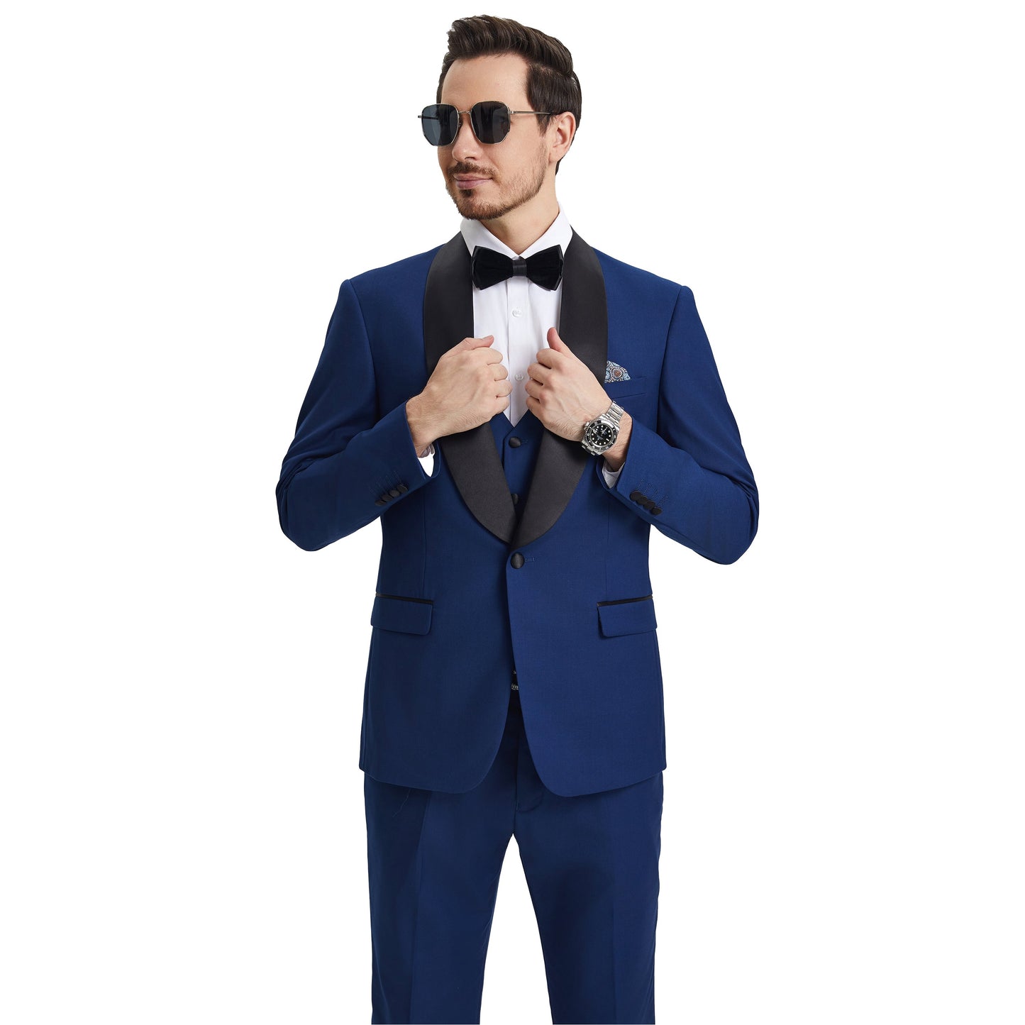 Men's Stacy Adams Hybrid-Fit 3pc Tuxedo Set