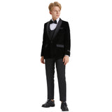 Big Boys 8-20 Christmas Deluxe Velvet 5-Piece Suit Set with Dress Shirt and Bowtie