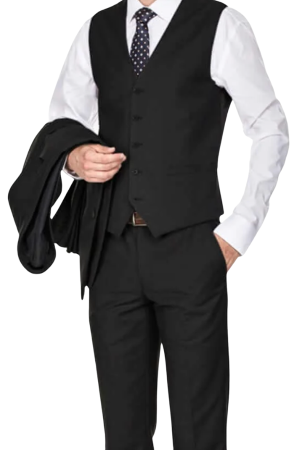 Barry's Black 3 Piece Suit