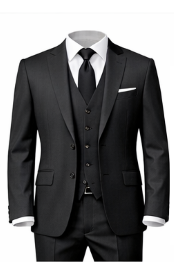 Barry's Black 3PC Suit - Regular Fit