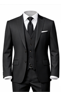 Barry's Black 3PC Suit - Slim Fit