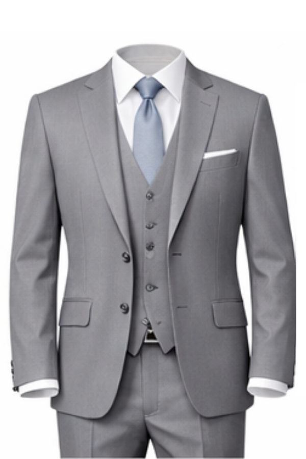 Barry's Light Grey 3PC Suit - Slim Fit