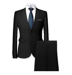Black  Slim Fit 2-PC Suits