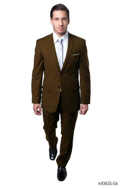 Brown  Slim Fit 2-PC Suits