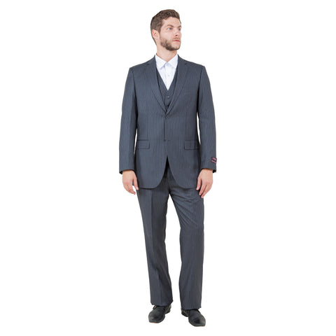 Men's Modern-Fit 3pc Pinstripe Suit, Notch Lapel