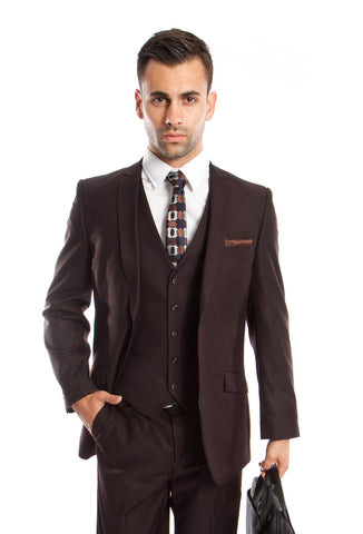 Lt. Gray Solid 3-PC Slim Fit Stretch Suits