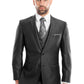 Black Textured Pattern 3-PC Slim Fit Performance Stretch Suits