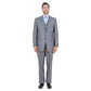 Gray Solid Shiny Sharkskin 3-PC Regular Modern Fit Suits