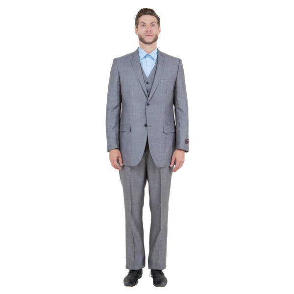 Men's Modern-Fit 3pc Sharkskin Suit Set