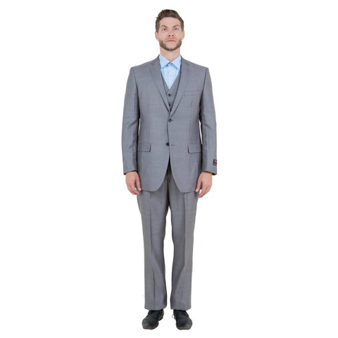 Men's Modern-Fit 3pc Sharkskin Suit Set