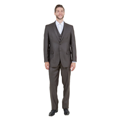 Men's Modern-Fit 3pc Sharkskin Suit Set