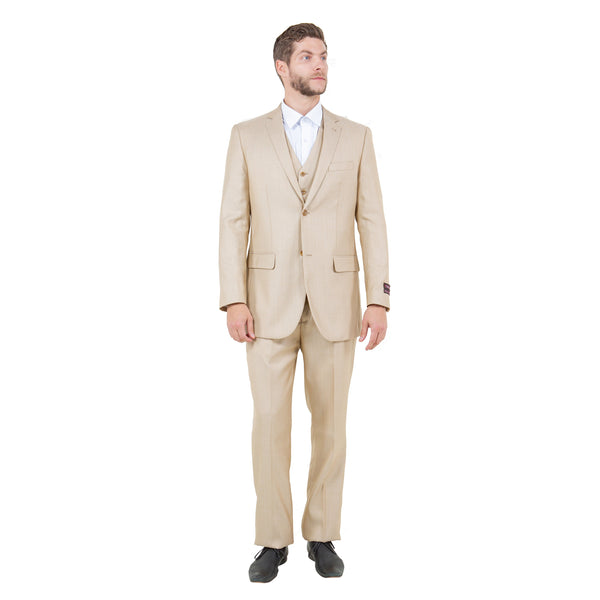 Men's Modern-Fit 3pc Sharkskin Suit Set