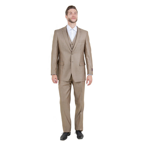 Men's Modern-Fit 3pc Sharkskin Suit Set