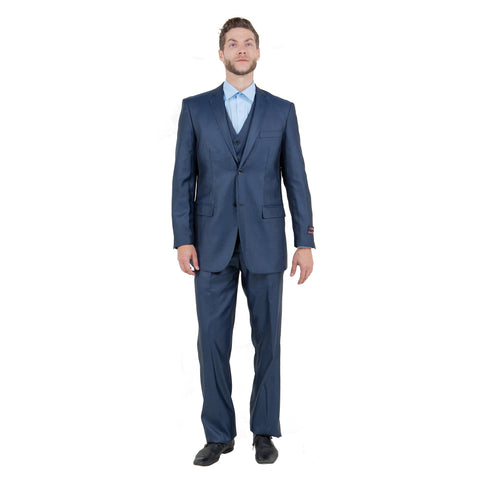 Men's Modern-Fit 3pc Sharkskin Suit Set