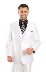 Dk. Taupe Solid 3-PC Modern  Fit Suits