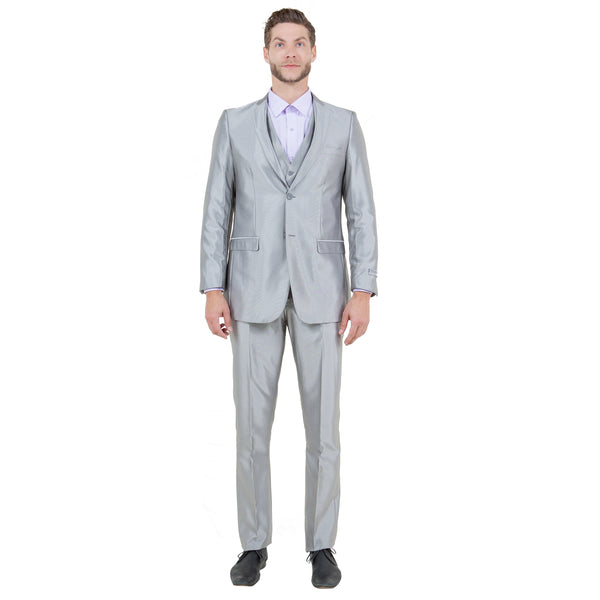 Men's Sharskin Slim-Fit 3-Piece Suit