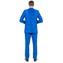 Blue Men's Sharskin Slim-Fit 3-Piece Suit