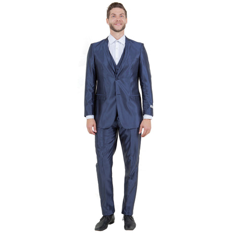 Men's Sharskin Slim-Fit 3-Piece Suit