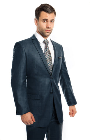 Mid. Navy Solid 2-PC Slim Fit Performance Stretch Suits