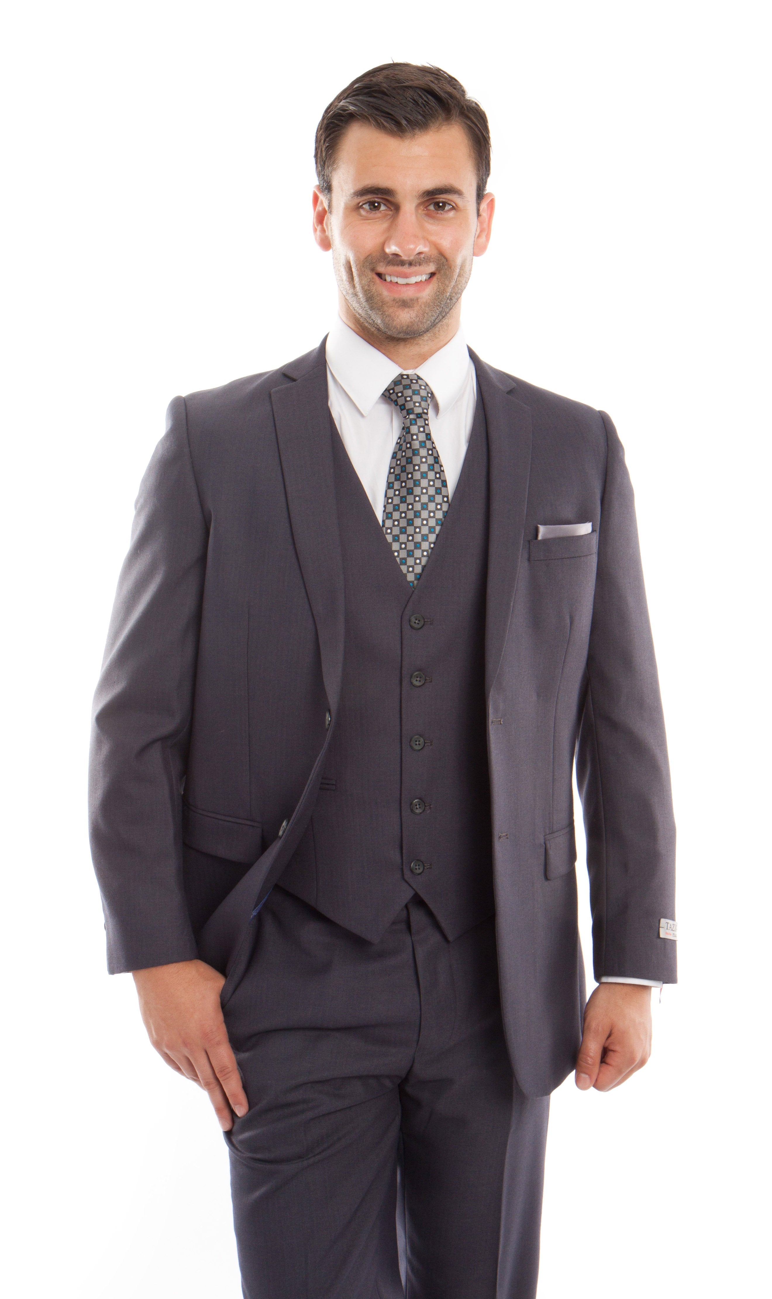 Gray 3-PC Slim Fit Stretch Suits