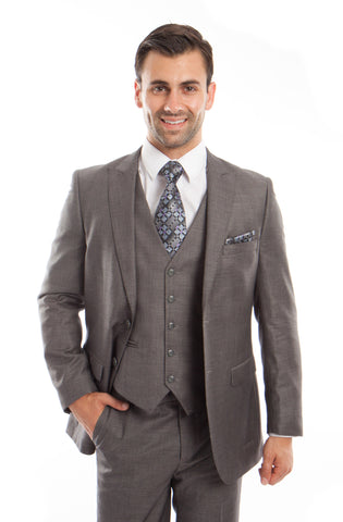 Gray 3-PC Slim Fit Stretch Suits