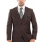 Brown 3-PC Slim Fit Stretch Suits