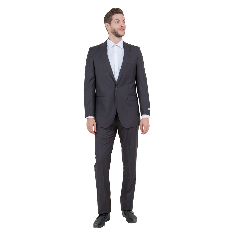 Dk. Gray Solid 2-PC Slim Fit Performance Stretch Suits