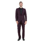 Plum Men's 2pc Suit Slim-Fit w/ Pick Stitch