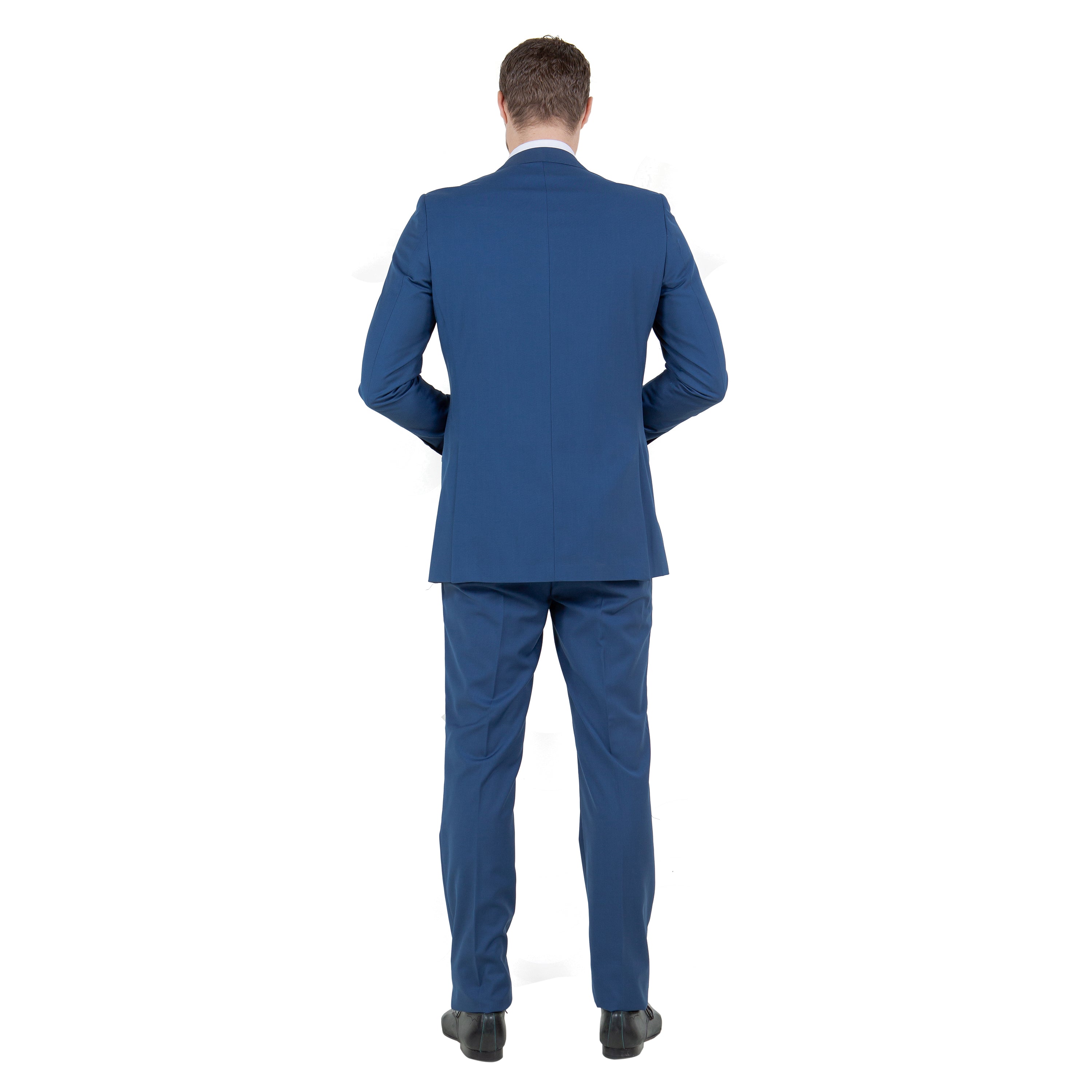 Blue Solid 2-PC Slim Fit Performance Stretch Suits
