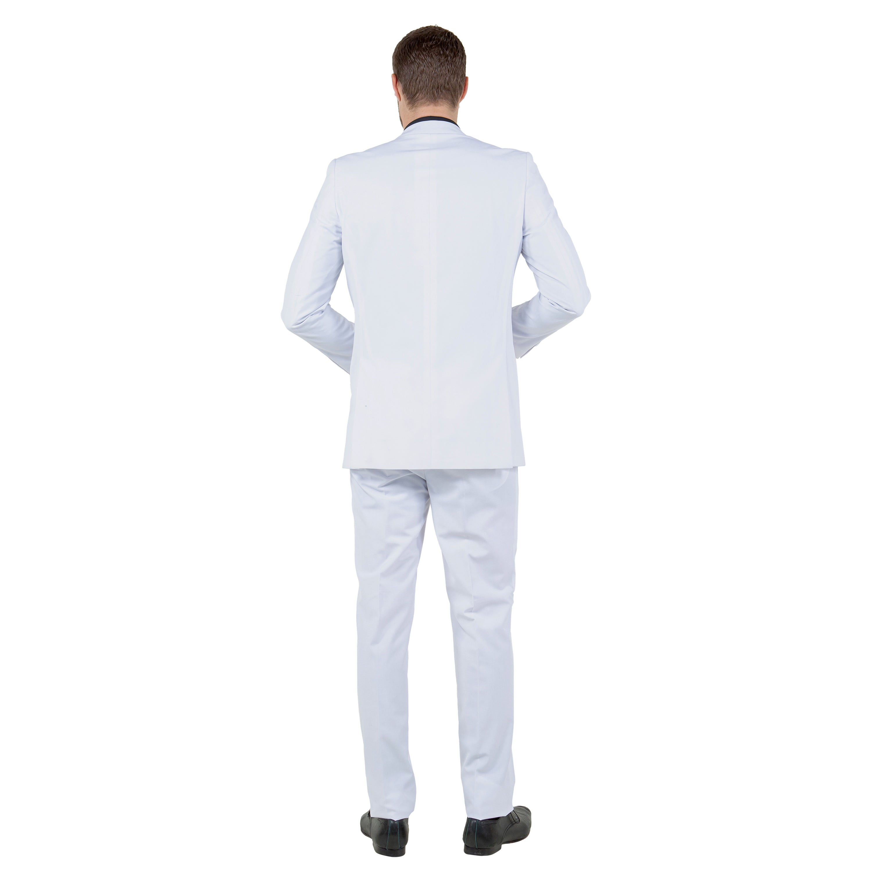 White Solid 2-PC Slim Fit Performance Stretch Suits
