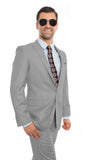 Melange Gray 2-PC Slim Fit Stretch Suits