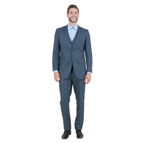 Men's Slim-Fit 3-Piece Sharkskin Suit