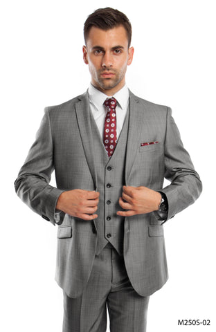 Gray 3-PC Slim Fit Performance Stretch Suits