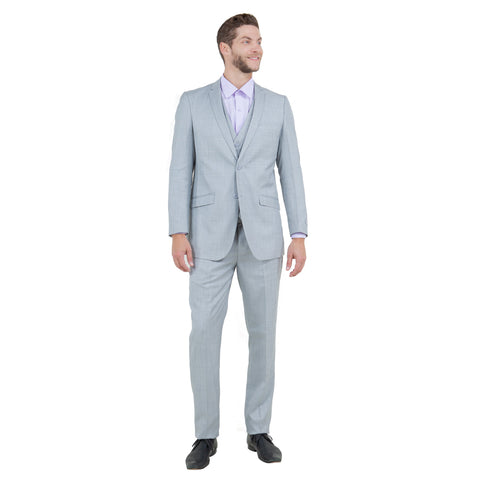 Men's Slim-Fit 3-Piece Sharkskin Suit