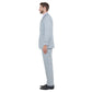 Light Grey Men's Slim-Fit 3-Piece Sharkskin Suit