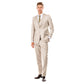 Tan Men's Slim-Fit 3-Piece Sharkskin Suit