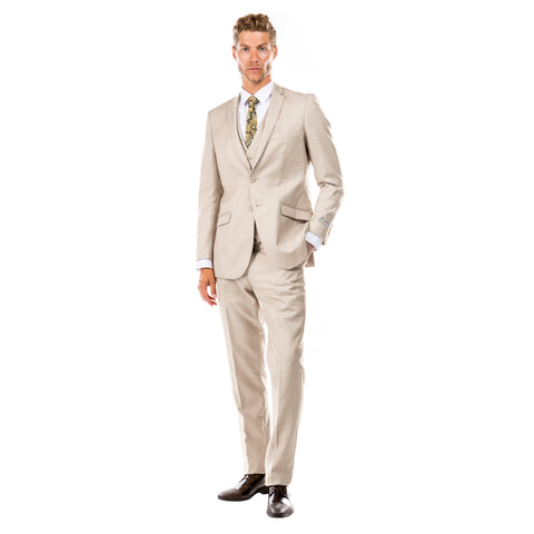 Men's Slim-Fit 3-Piece Sharkskin Suit